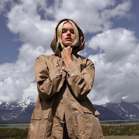 NWT | ANTHROPOLOGIE Avec Les Fillies Floral Toggle-Cotton Rain Anorak Trench - Picture 13 of 14